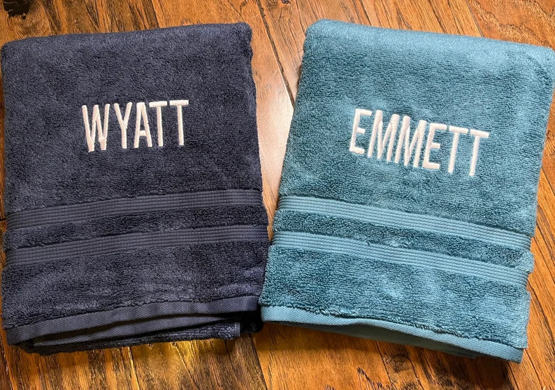 Monogram towel, personalize bath towel, hand towel, washcloth ,multiple colors | Etsy (US)