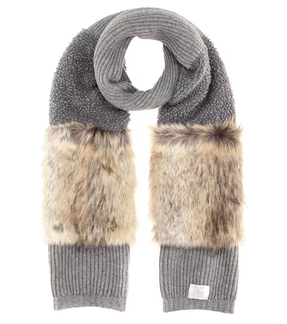 Faux-fur trimmed wool scarf | Mytheresa (INTL)