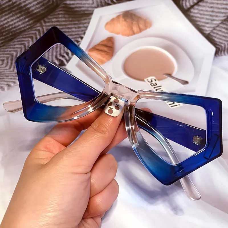 Women's Vintage Polygon Butterfly Cat Eye Eyeglasses - Blue Light Blocking Computer Glasses | Temu Affiliate Program