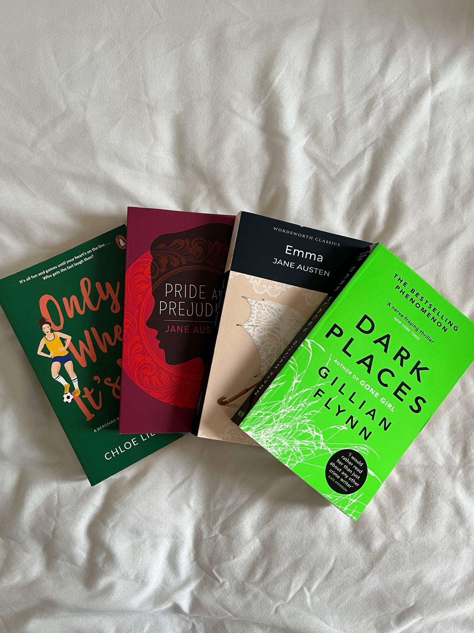 sharing my recent book haul from tk-maxx 📚 the sun was lovely and warm, i went for a walk and i couldn’t help myself when i got to tk-maxx and went straight to the book section 💌

💐 only when it’s us by chloe liese 
💐 pride & prejudice by jane austen 
💐 emma by jane austen 
💐 dark places by gillian flynn 

#LTKuk #LTKeurope #LTKsale