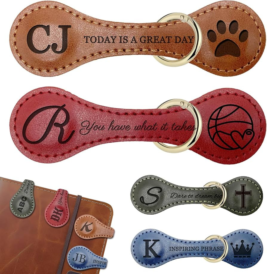 Personlized Custom Magnetic Leather Bookmarks with Engraved Logo Text for Reading Women Men,Custo... | Amazon (US)