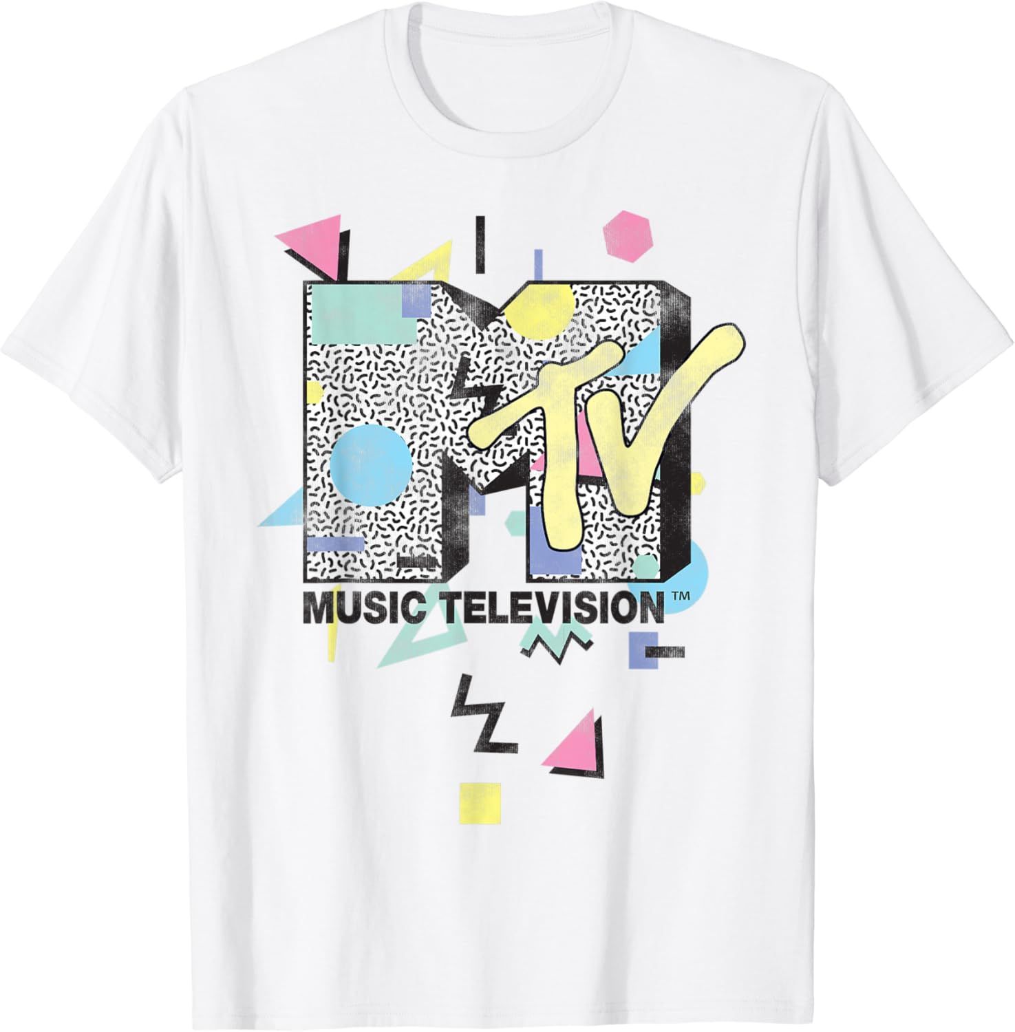 MTV Retro Shape Design Logo Graphic T-Shirt | Amazon (US)