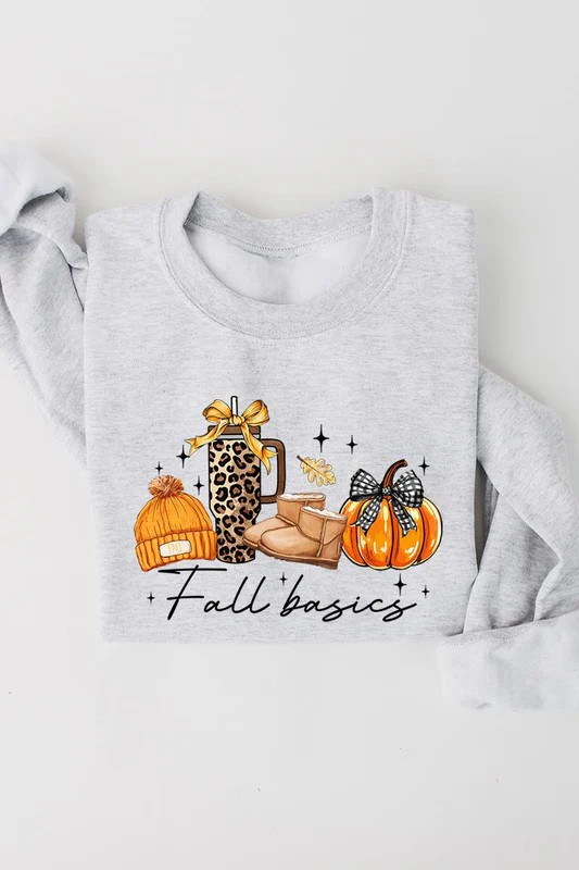 Fall Basics Graphic Fleece Sweatshirts | Casual Chic Boutique