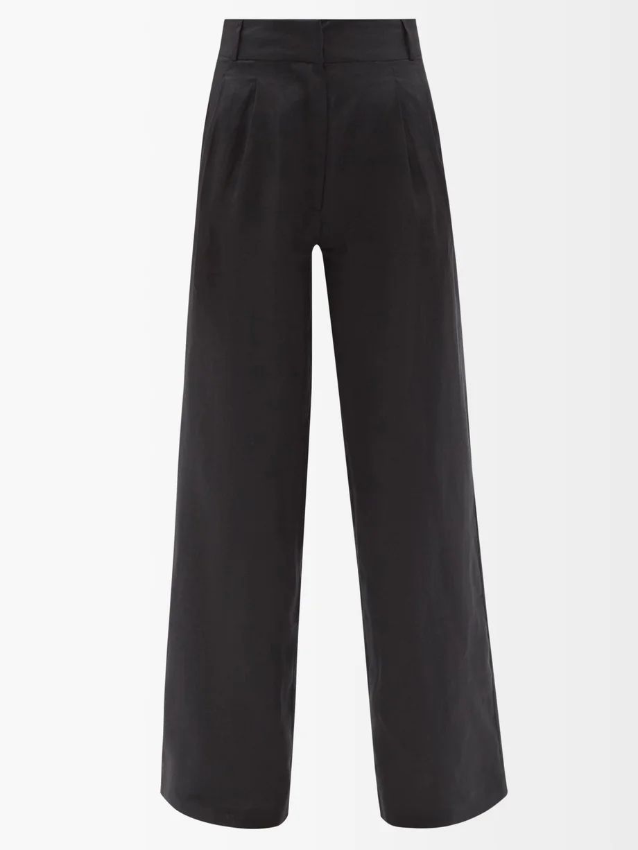 Rivello organic-linen canvas wide-leg trousers | Asceno | Matches (US)