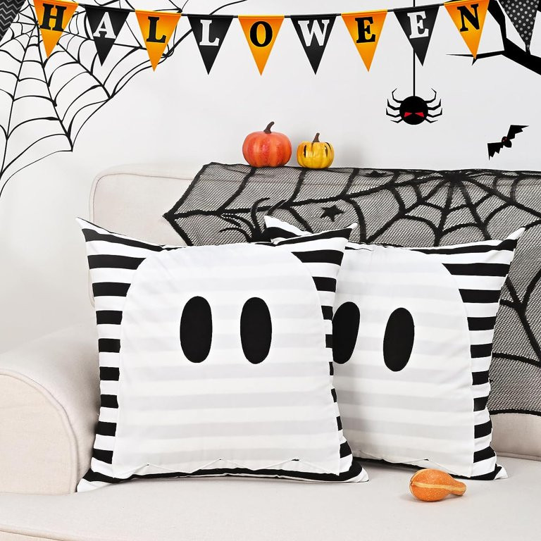BLEUM CADE Halloween Pillow Covers, 2 Pack Farmhouse Fall Pillow Covers 18 x 18 inch, Black White... | Walmart (US)