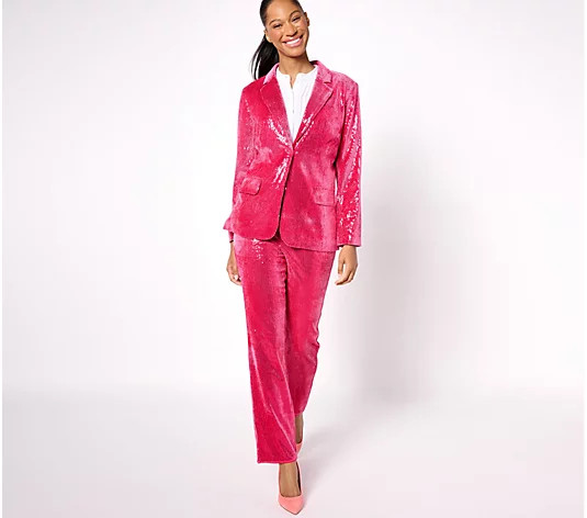 Isaac Mizrahi Live! Always Isaac Sequin Blazer w/ Pockets | QVC