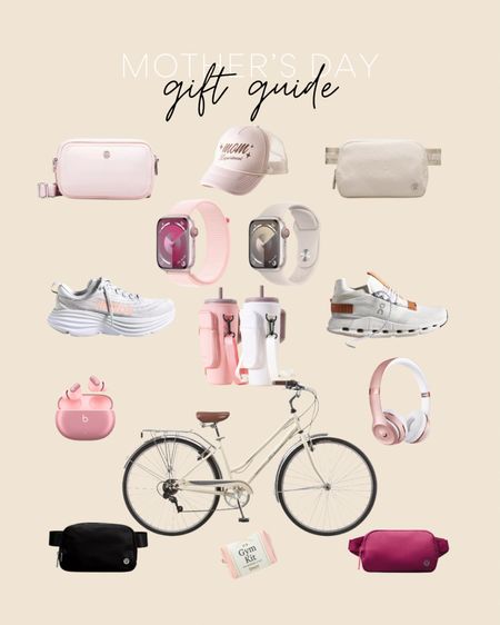 Mother’s Day gift guide for the sporty mom, the mom always on the run or the mom that just loves cute things 💕

Lululeman belt bag, Apple Watch, mom caps, cloud shoes, bike, earphones 

#LTKGiftGuide #LTKActive #LTKsalealert