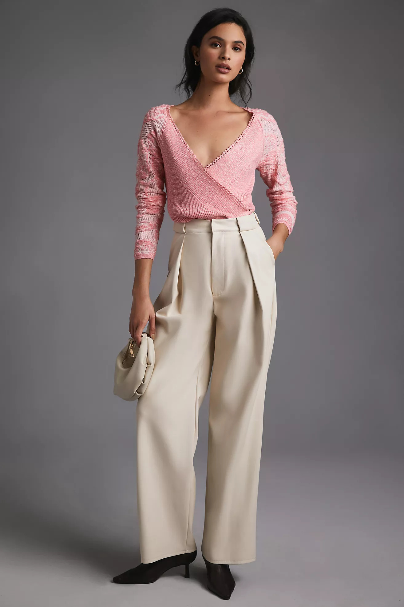 By Anthropologie Lace-Sleeve Sweater | Anthropologie (US)