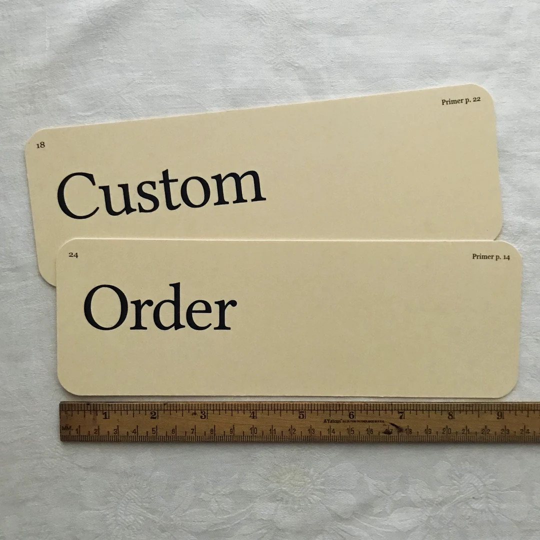 Two XL 9 3/8 X 3 3/16 Custom Flash Cards Create Your Own Flash Cards Personalized Cards Private C... | Etsy (US)