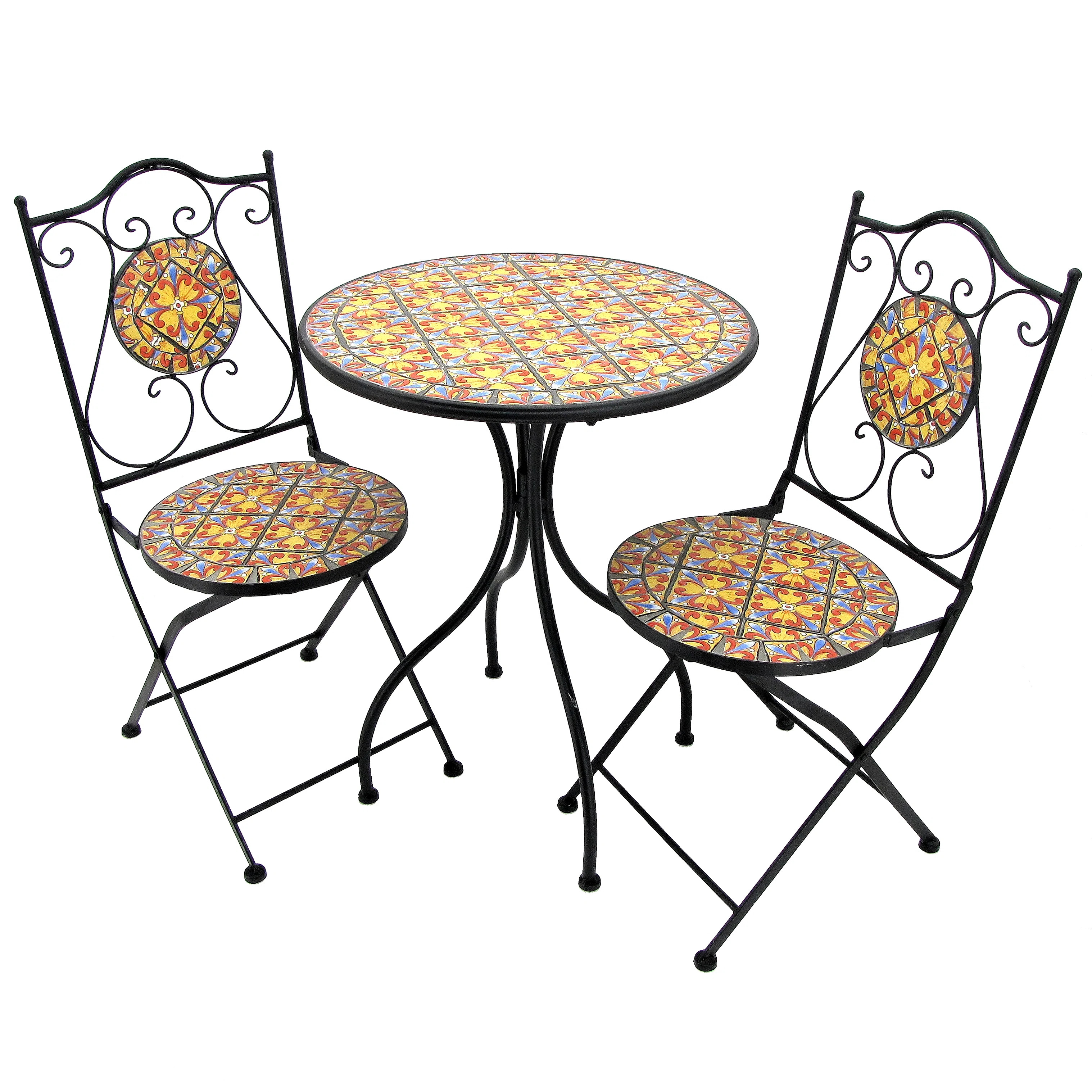 Bradman 2 - Person Metal Patio Dining Set with Round Table | Wayfair North America