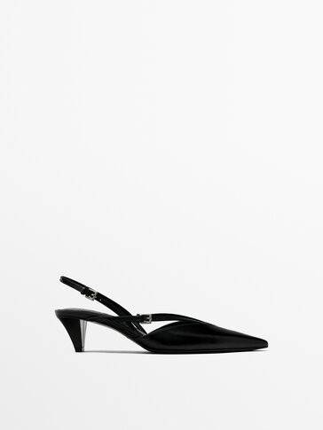 Slingback shoes with instep straps - Massimo Dutti | Massimo Dutti US