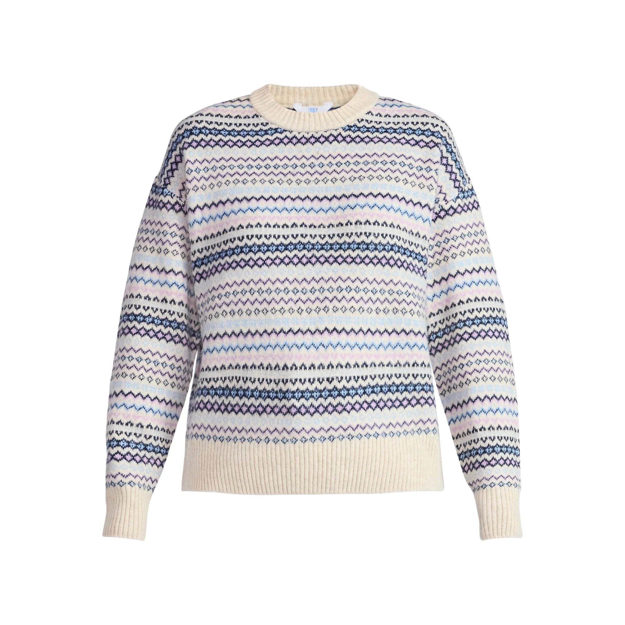 Time and Tru Women's Fair Isle Pullover Sweater, Mid-weight, Sizes XS-XXXL | Walmart (US)