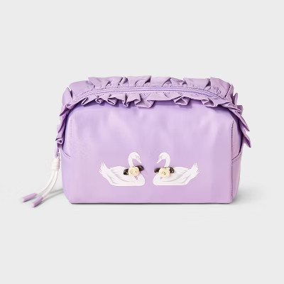 Girls' Ruffled Swans Cosmetic Pouch - art class™ Light Purple | Target