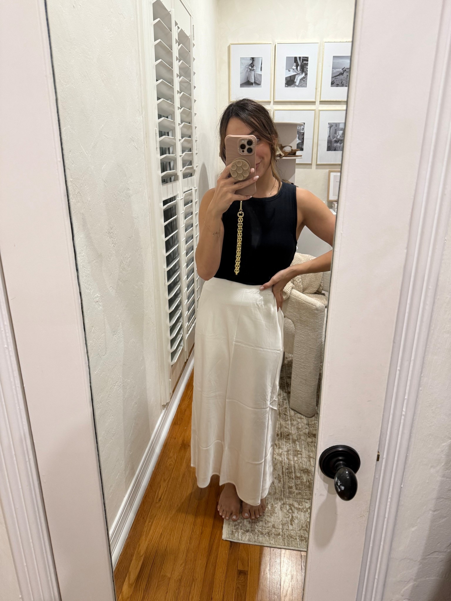 I absolutely love this satin skirt for fall! It has a super comfortable elastic waistband and his high waisted! I am wearing a size extra small petite in the skirt and a size small in this bra free tank.  

#LTKFallSale #LTKSaleAlert