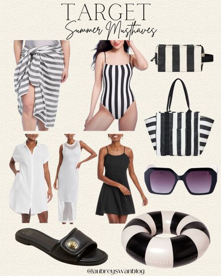 Target summer must haves that just dropped!! Love all the neutral black and white. 

Pool, sunglasses, swimsuit, bathing suit, travel, Target finds, summer must haves, beach attire, pool floats, black and white aesthetic

#LTKSeasonal #LTKItBag #LTKSaleAlert