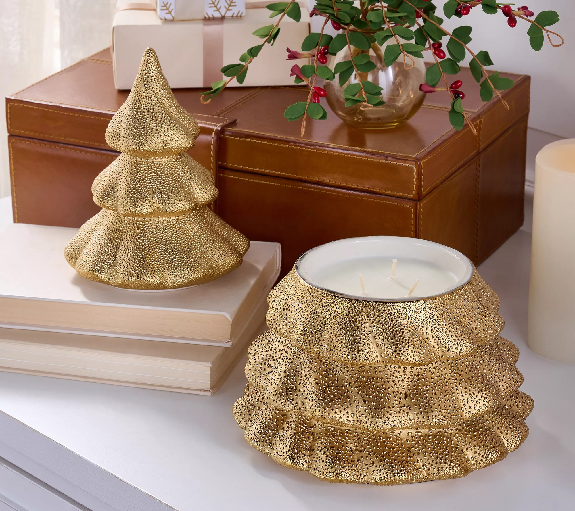 "As Is" HomeWorx by Slatkin + Co. 14oz Metallic Tree Candle - QVC.com | QVC