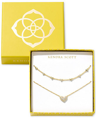 Kendra Scott 2-Pc. Set Pavé Heart 19" Necklaces - Macy's | Macy's