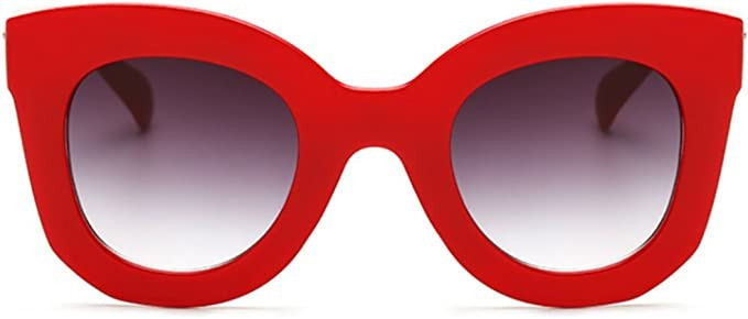 Butterfly Sunglasses Semi Cat Eye Glasses Plastic Frame Clear Gradient Lenses | Amazon (US)