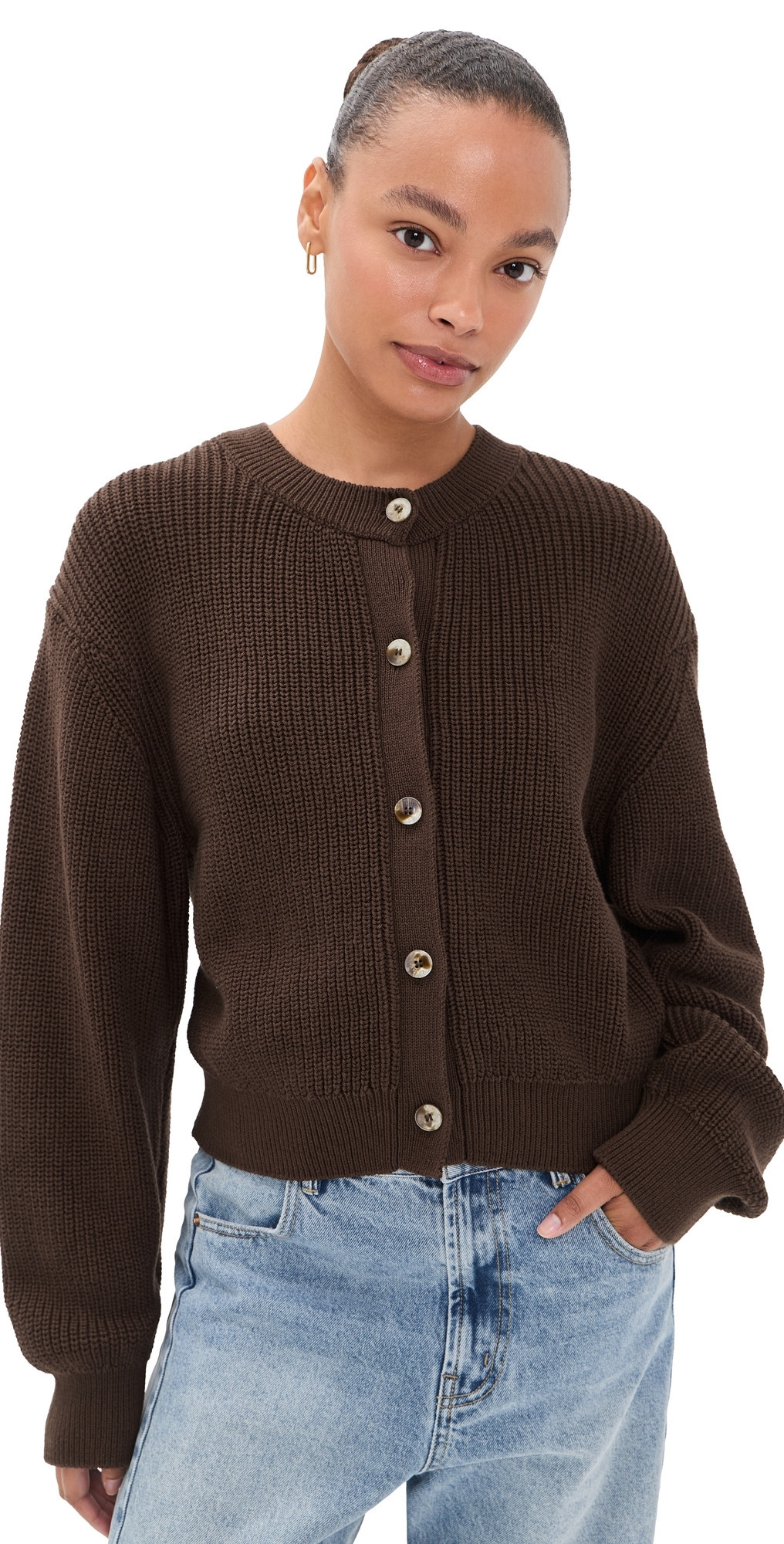 Free People Vienna Cardigan French Chocolate XL | Shopbop