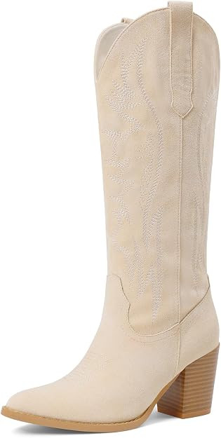 AOSPHIRAYLIAN Cowboy Boots for Women Pointed Toe Knee High Cowboy Boots Women Wide Calf Cowgirl W... | Amazon (US)