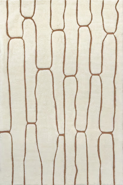 Cream Nazco Abstract New Zealand Wool Area Rug | Rugs USA