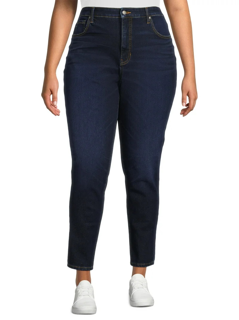 Time and Tru Women's High Rise Curvy Skinny Jeans, Available in Regular and Short Inseams, Sizes ... | Walmart (US)