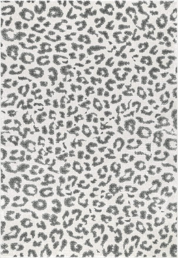 nuLOOM Print Leopard Area Rug, 4' x 6', Grey | Amazon (US)