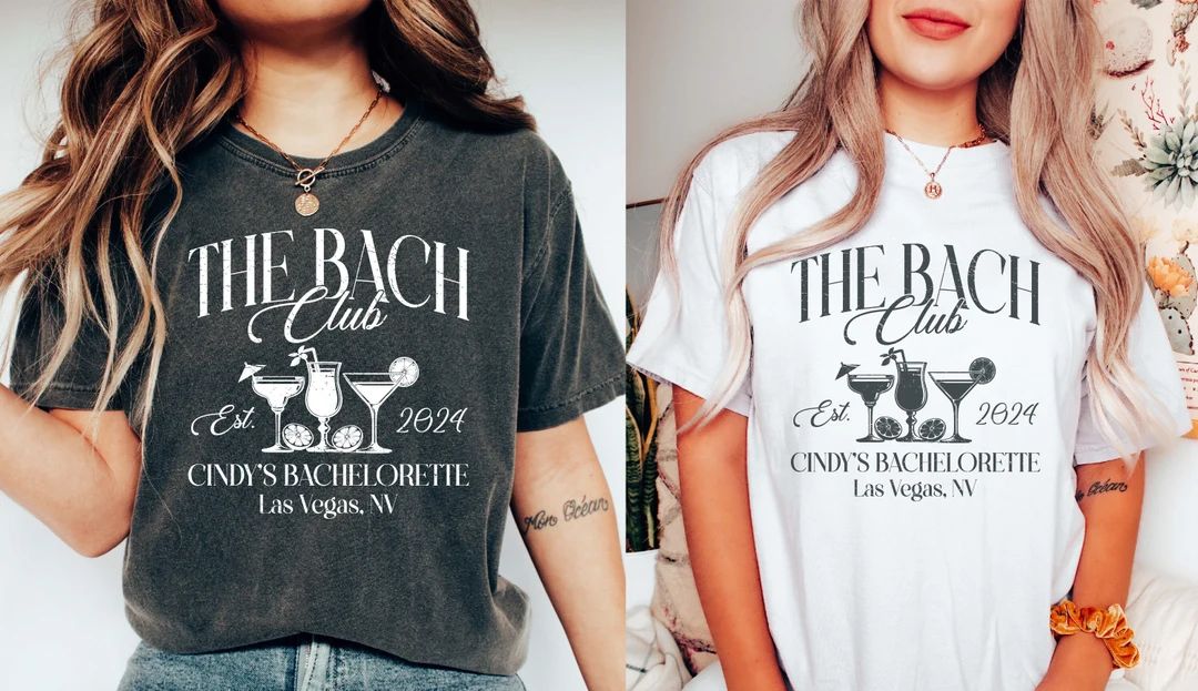 Comfort Colors Custom Luxury Bachelorette Merch, the Bach Club Bachelorette Shirt, Beach Bachelor... | Etsy (US)