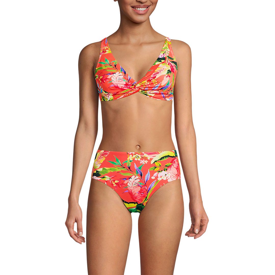 Women's Chlorine Resistant Twist Front Underwire Bikini Swimsuit Top | Lands' End (US)