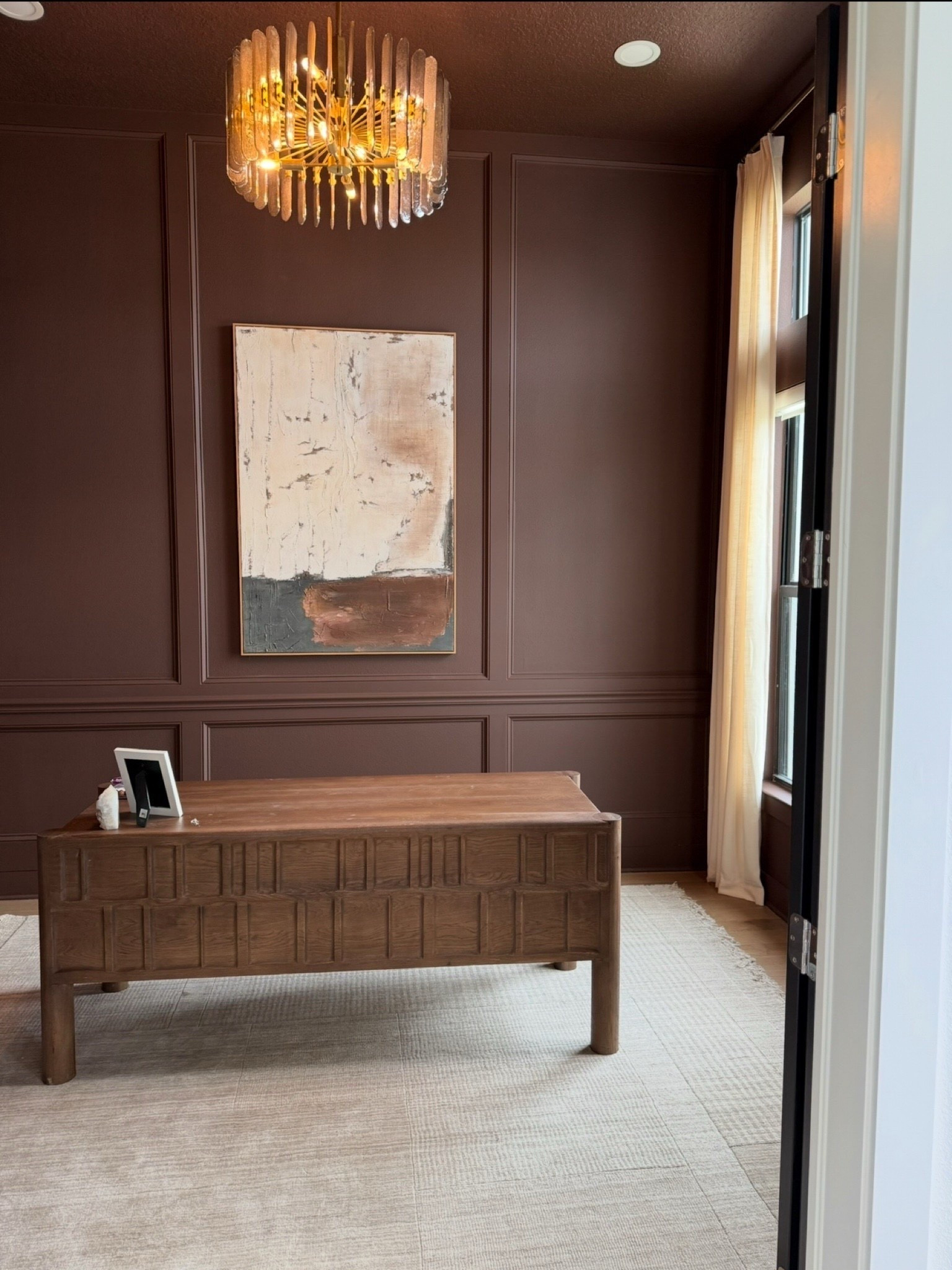 Obsessed with my new Keishara Desk from @Wayfair—the combination of my moody paint with the wood makes me so excited to finish the space.  The hidden pencil drawer + those bold cylinder legs = chef’s kiss. It’s a great time to shop my favorite home office pieces below during Wayfair’s 5 Days of Deals where you can take up to 60% off! Shop quick since the sale ends February 2nd!

@shop.ltk #liketkit
#Wayfair #Ad #WayfairPartner

#LTKHome #LTKSaleAlert