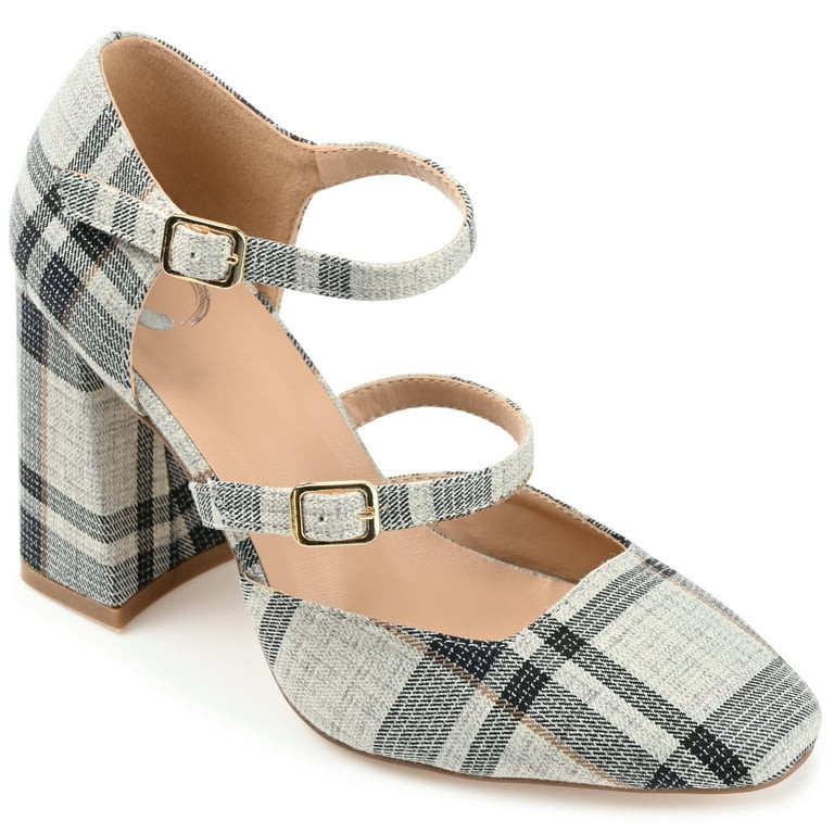 Journee Collection Womens Isadorah Mary Jane Mid Block Heel Square Toe Pumps | Walmart (US)