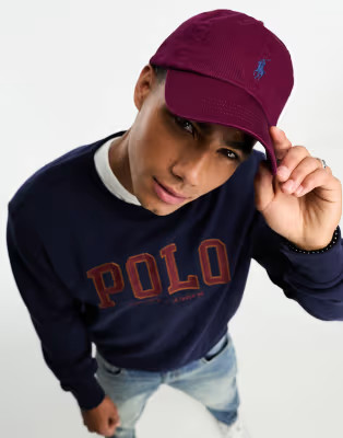 Polo Ralph Lauren cap in dark red with logo | ASOS (Global)