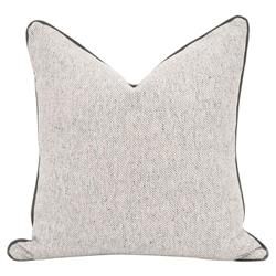 Bradley Modern Classic Grey Natural Velvet Piping Throw Pillows - Set of 2 | Kathy Kuo Home