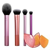 Real Techniques Makeup Brush Set with Travel Sponge Blender for Eyeshadow, Foundation, Blush, and Co | Amazon (US)
