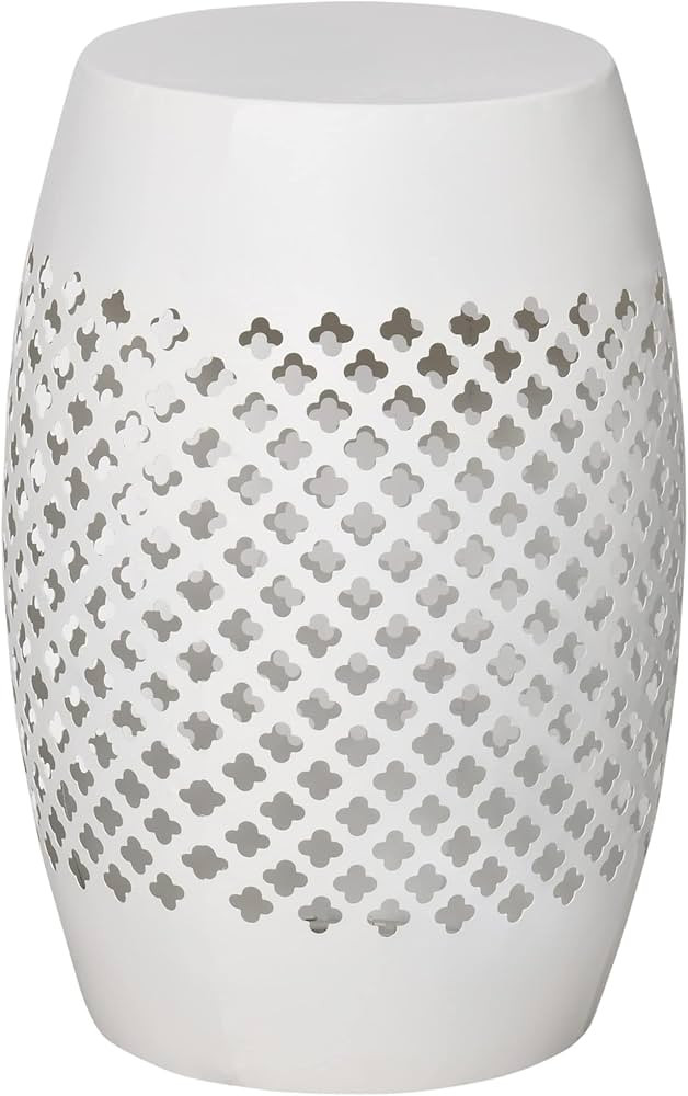 Outsunny 12.5" Steel Patio End Table, Round Hollow Drum Side Table, Accent Table for Indoor and O... | Amazon (US)