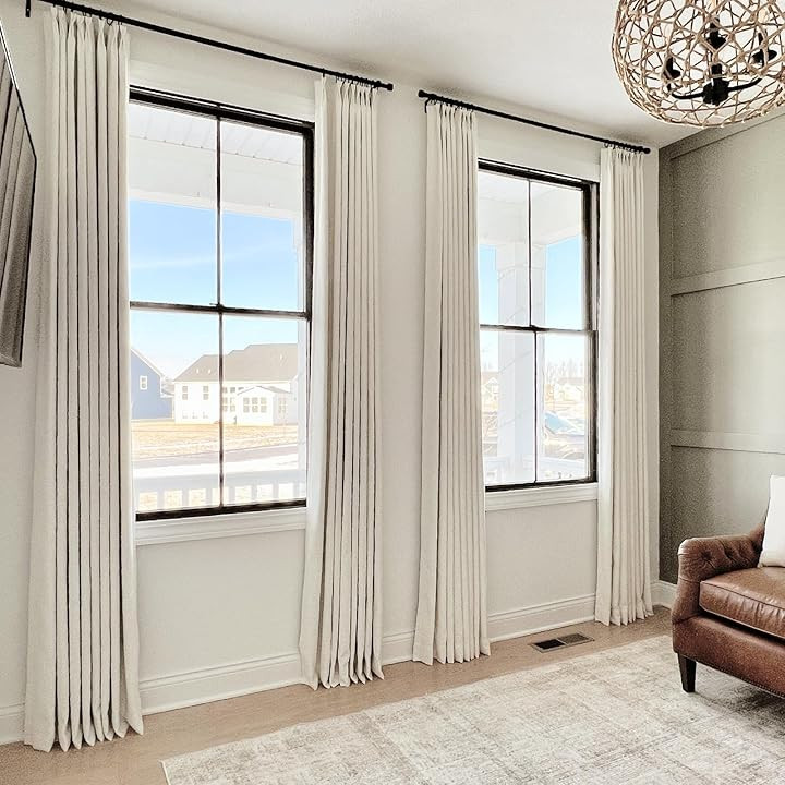 HOMERILLA Pinch Pleated Lille Linen Curtains for Living Room Bedroom Patio Door (Custom) 1 Panel | Amazon (US)