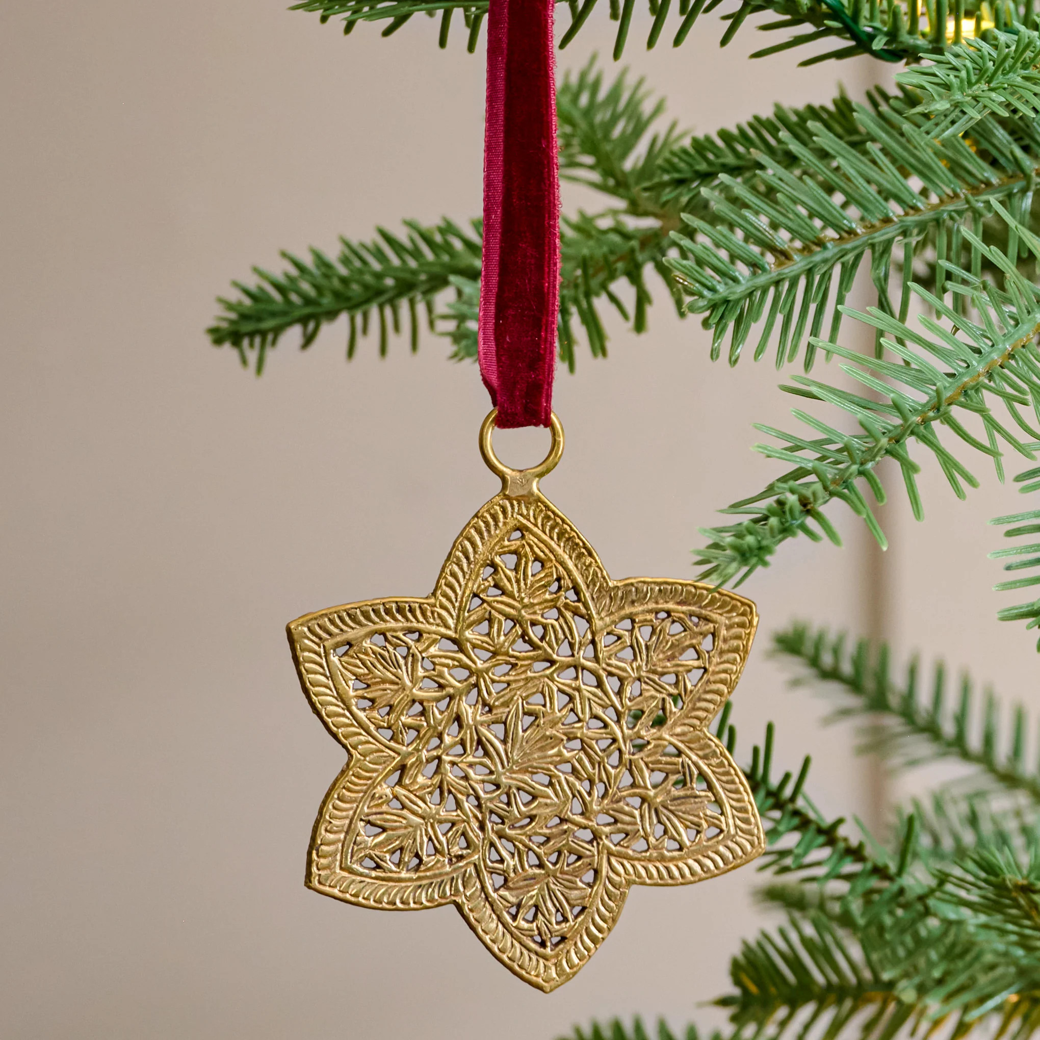 Ornate Brass Star Ornament | Magnolia