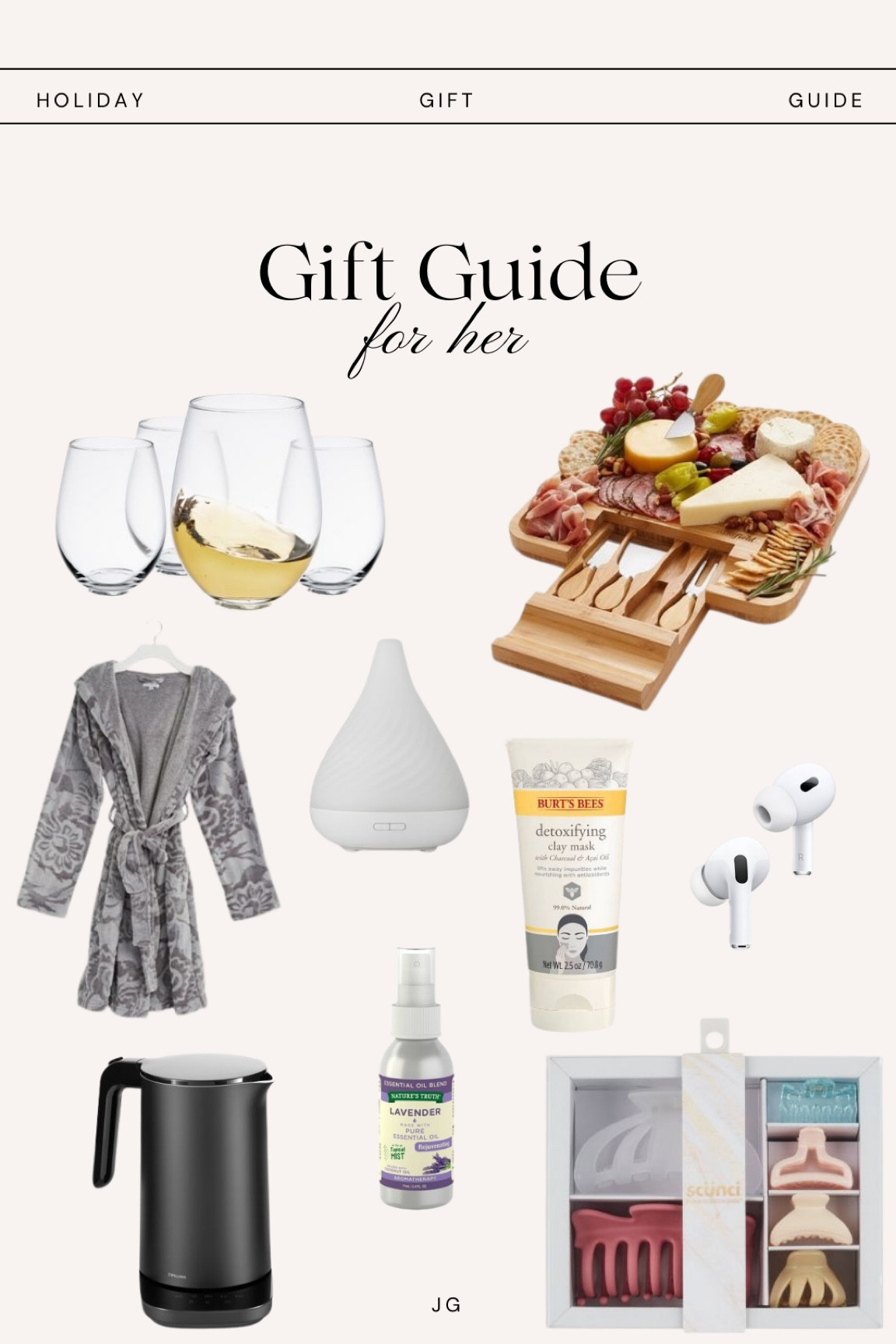 Gift guide for her, for her gifts, gifted, target gifts, airpods, wine glasses, robes, face mask, aromatherapy, hair clips, tea maker, charcuterie board, lavender board

#LTKSeasonal #LTKGiftGuide #LTKHoliday