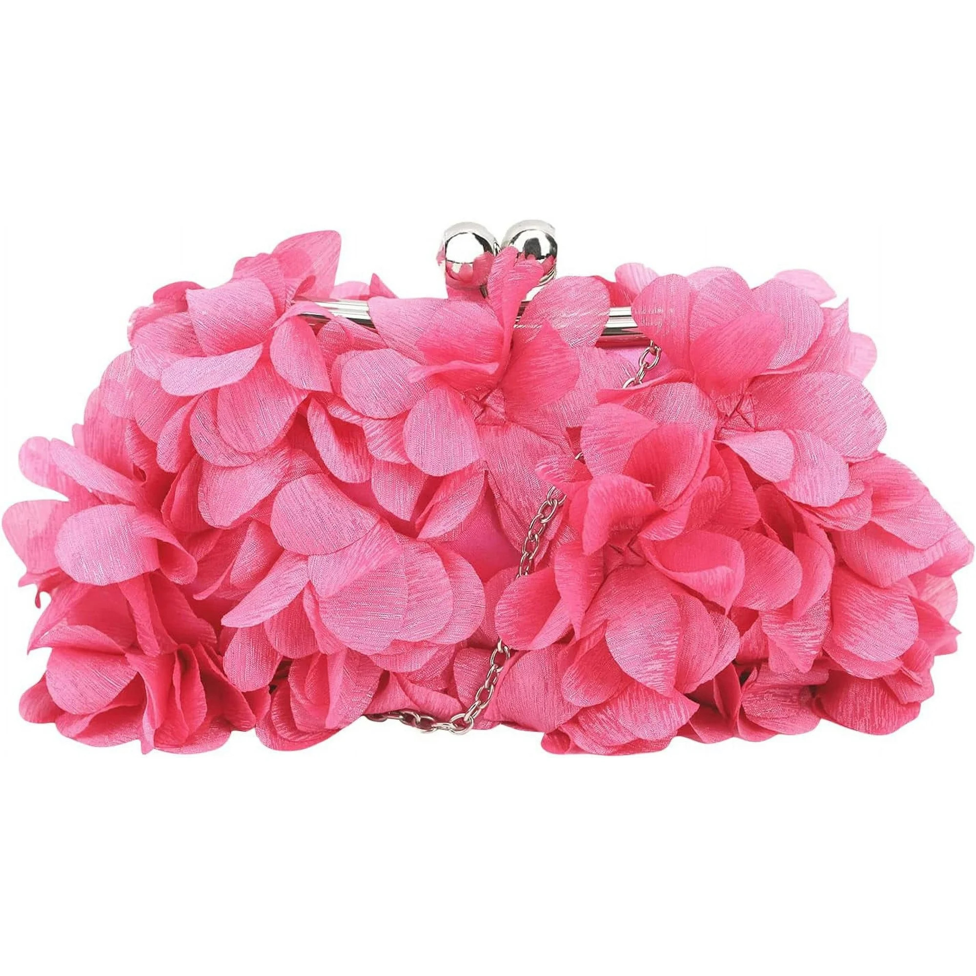 Women Clutch Evening Bag Small Floral Purses with Chain for Wedding, Party, Prom | Walmart (US)