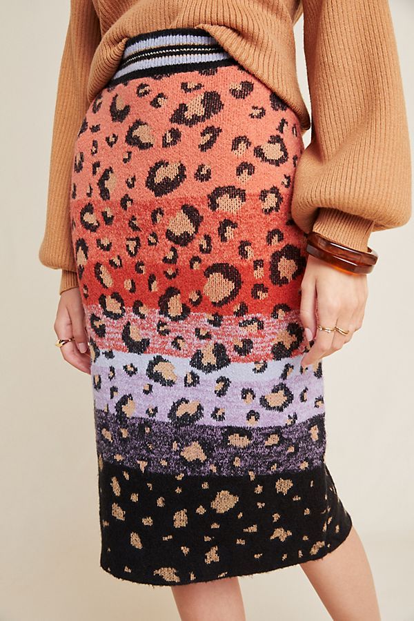 Leopard Sweater-Knit Pencil Skirt | Anthropologie (US)
