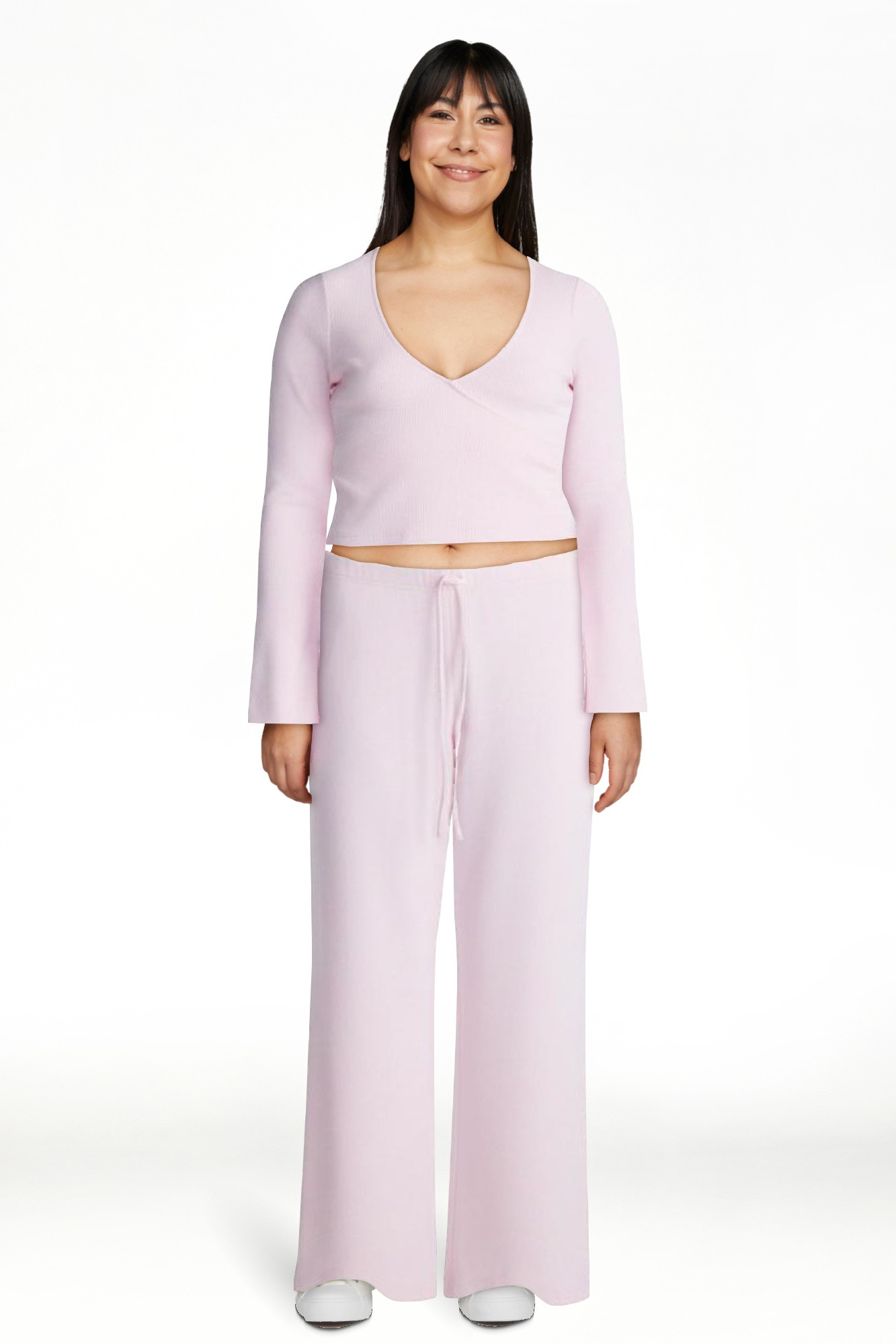 No Boundaries Ribbed Ballet Top and Flare Pants Set, 2 Piece, Women's XXS-XXL | Walmart (US)