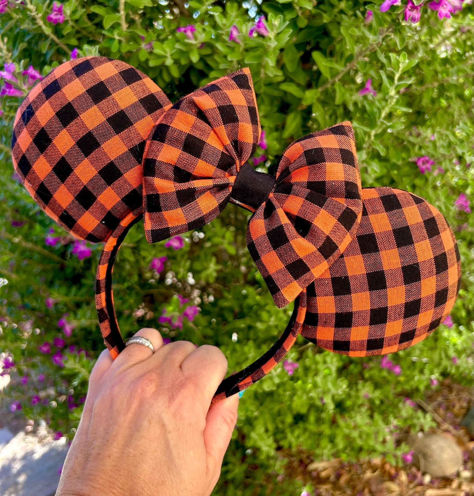 Classic Orange and Black Gingham Ears, Halloween Ears | Etsy (Global)