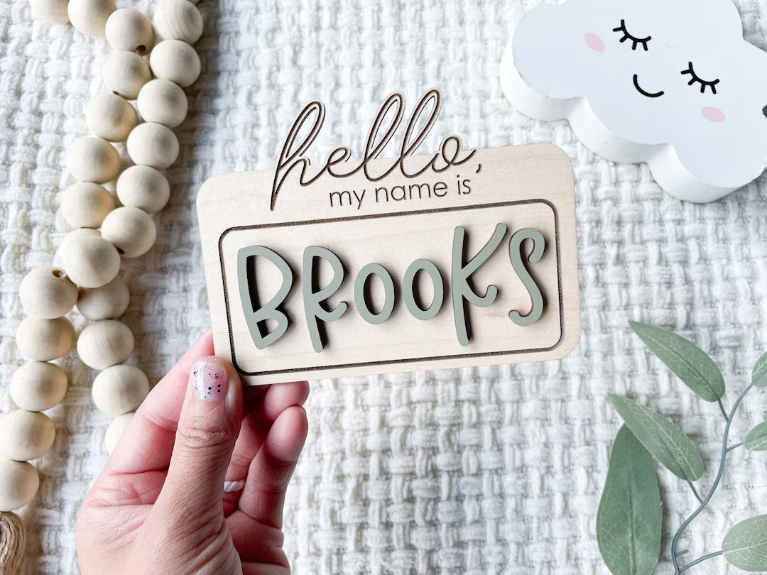 Hello My Name is Birth Announcement Sign for Hospital, Baby Name Sign, Newborn Baby Name Announce... | Etsy (US)