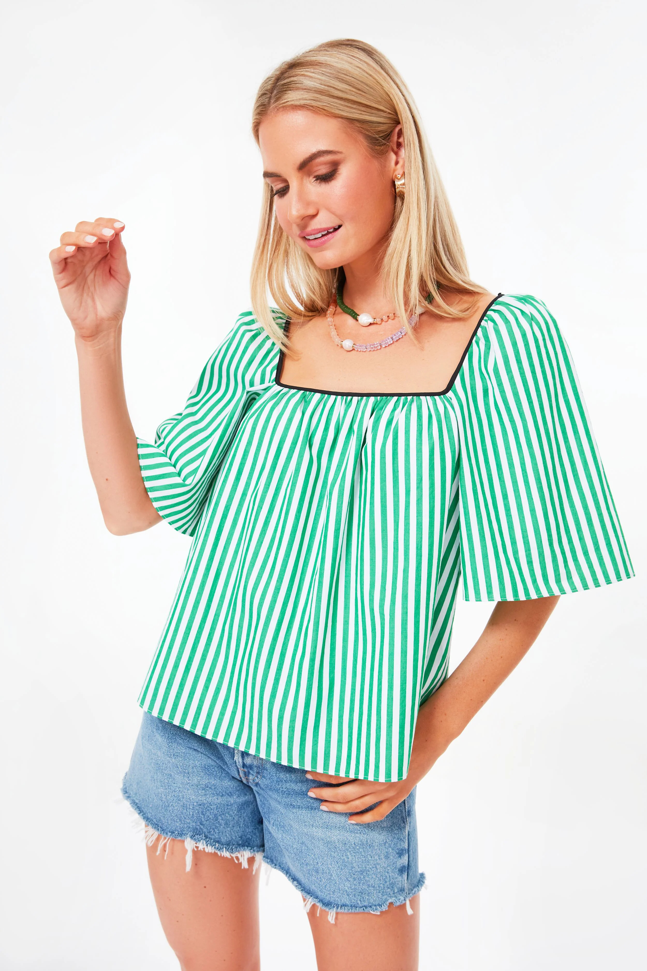 Green Stripe Celia Top | Tuckernuck (US)
