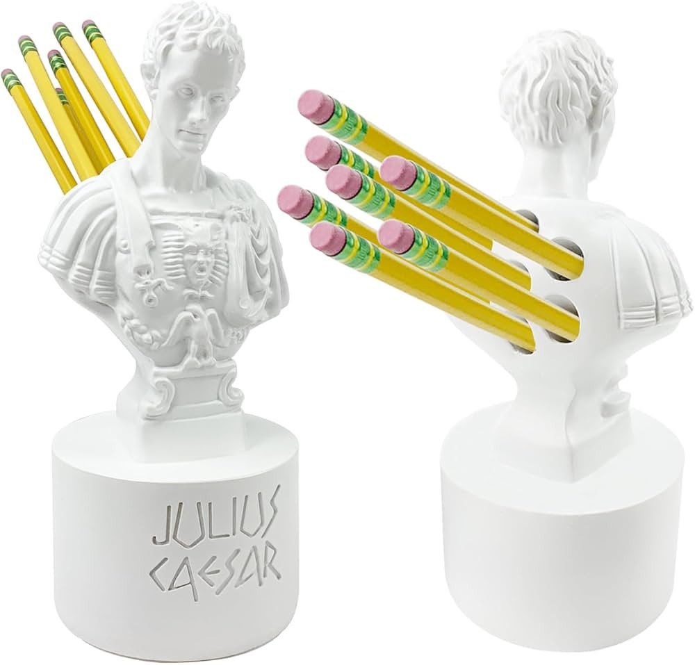 Julius Caesar Pencil Holder Fun Caesar Pen Holder for Desk Teacher Office Organizers Stationary f... | Amazon (US)