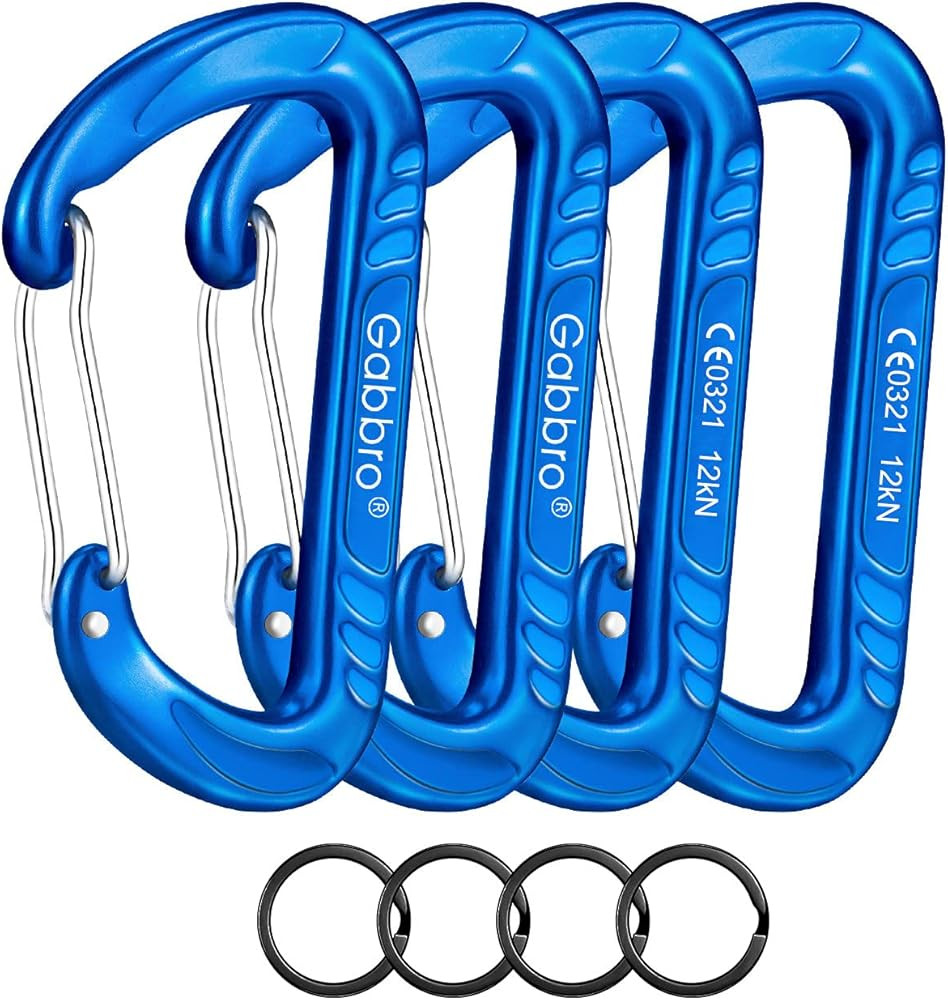 Carabiner Clip Heavy Duty 2697lbs, 4 PCS 3" Large Lightweight Aluminum Caribeaners with Keychain ... | Amazon (US)