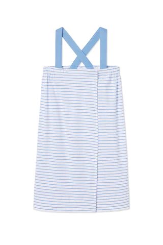 Pima After Bath Wrap in Baltic Blue | LAKE Pajamas