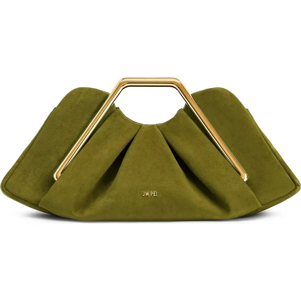 JW PEI Lila Croc Embossed Faux Leather Clutch in Olive Green at Nordstrom | Nordstrom