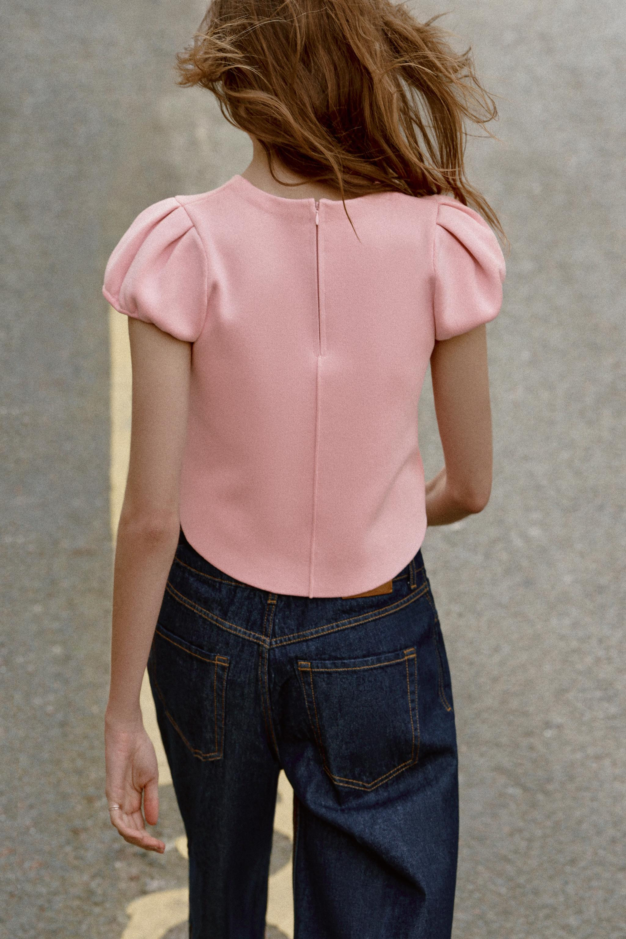 PUFF SLEEVE KNIT TOP | Zara UK