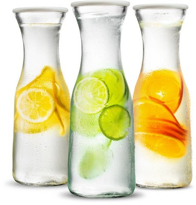Kook Glass Pitcher Carafes with Lids, 35 oz, Set of 3 | Target